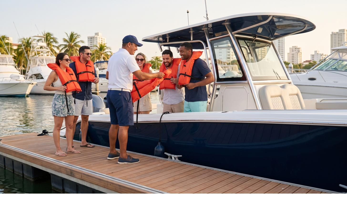 Catamarán Bahía Abierta, chalecos salvavidas a bordo